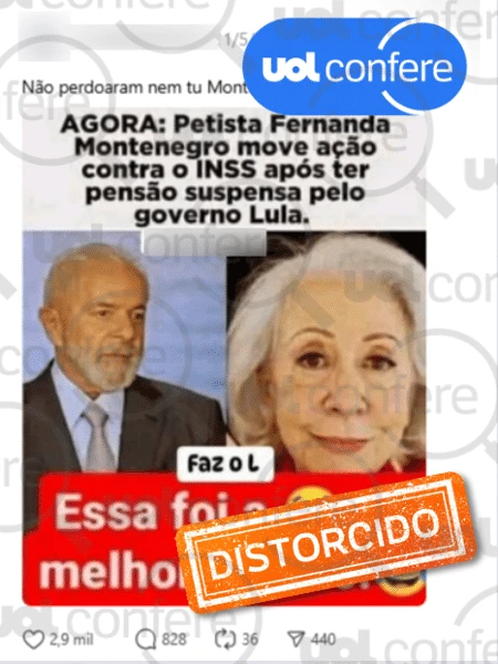 Fernanda Montenegro teve pensão suspensa entre 2019 e 2022, não com Lula