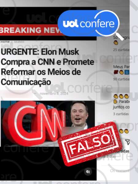 Elon Musk não comprou CNN; piada foi publicada por site humorístico