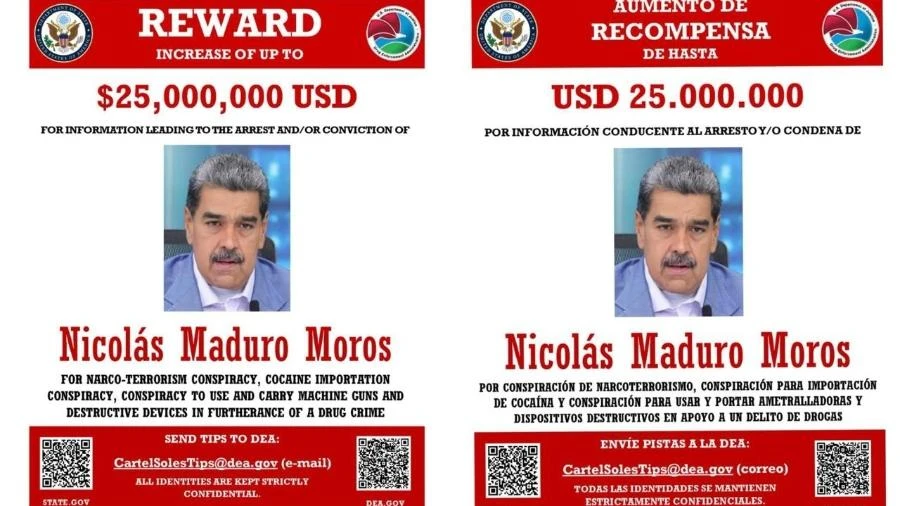 Agência antidrogas dos EUA oferece R$ 140 milhões por pistas sobre Maduro