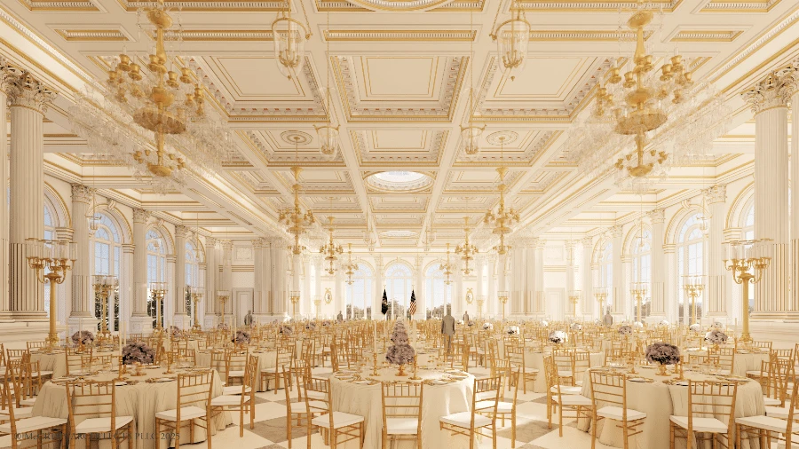 R$ 1 bilhão e 8.300 m²: como será salão de baile de Trump na Casa Branca