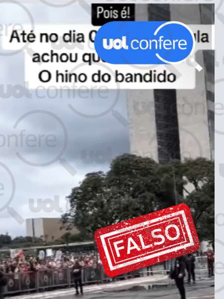 É falso que Lula desceu a rampa do Planalto em 8/01 aos gritos de 'ladrão'