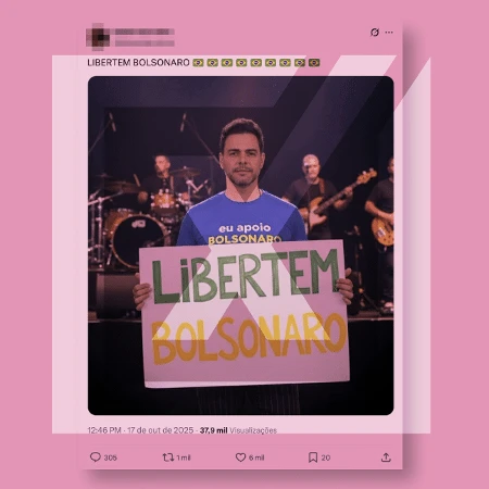 Foto em que Zezé Di Camargo pede liberdade para Bolsonaro foi gerada por IA