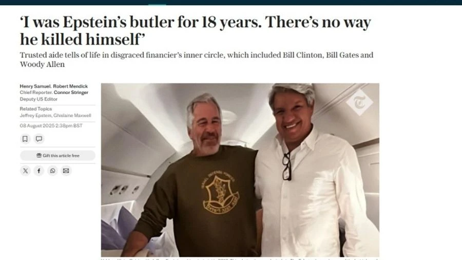 Mordomo brasileiro não acredita em suicídio de Epstein e teme por sua vida
