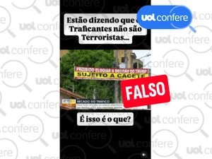 Faixa proibindo elogiar decisão de Trump sobre PCC e CV é montagem