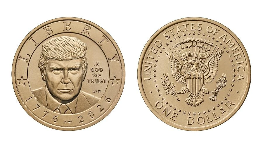 EUA começam a produzir moeda de um dólar com rosto de Trump