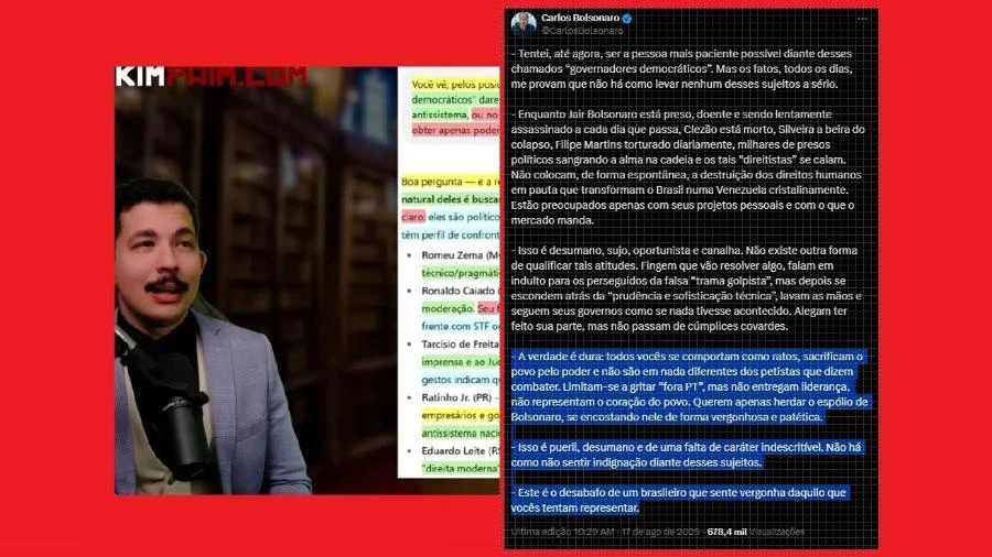 Carlos e Eduardo comparam Tarcísio e outros a ratos; eleitores reféns em 26 Reinaldo Azevedo
