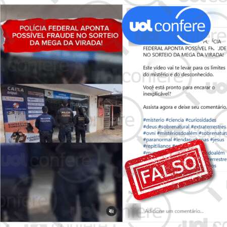 É falso que PF tenha identificado suspeita de fraude em Mega da Virada