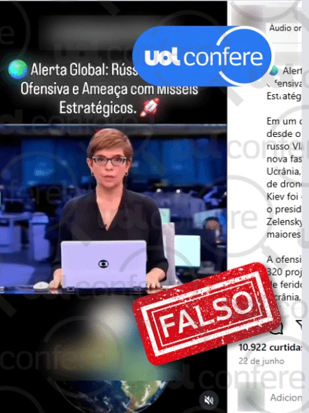 Jornal da Globo não noticiou ataque da Rússia aos EUA, mas à Ucrânia