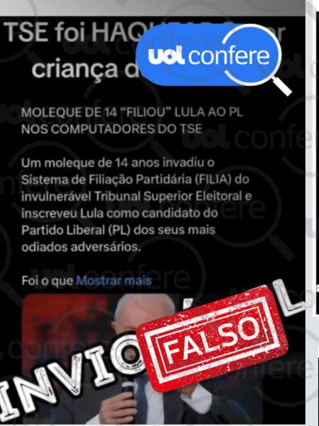 Fraude, e não invasão do sistema do TSE, permitiu filiação de Lula ao PL