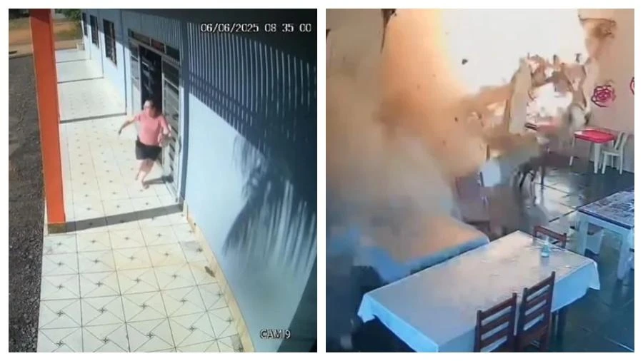 Caminhoneiro é atingido por motorista bêbado e destrói restaurante em MT