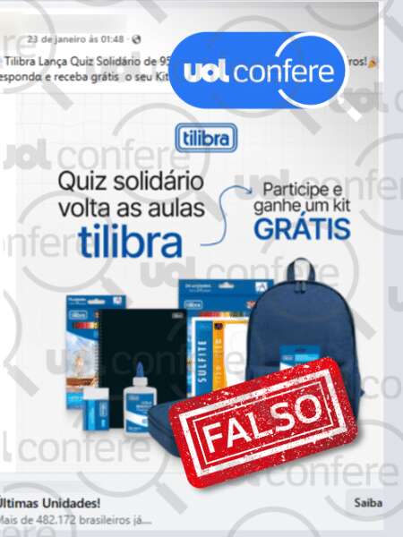 Tilibra não está com promoção de kit escolar grátis; é golpe