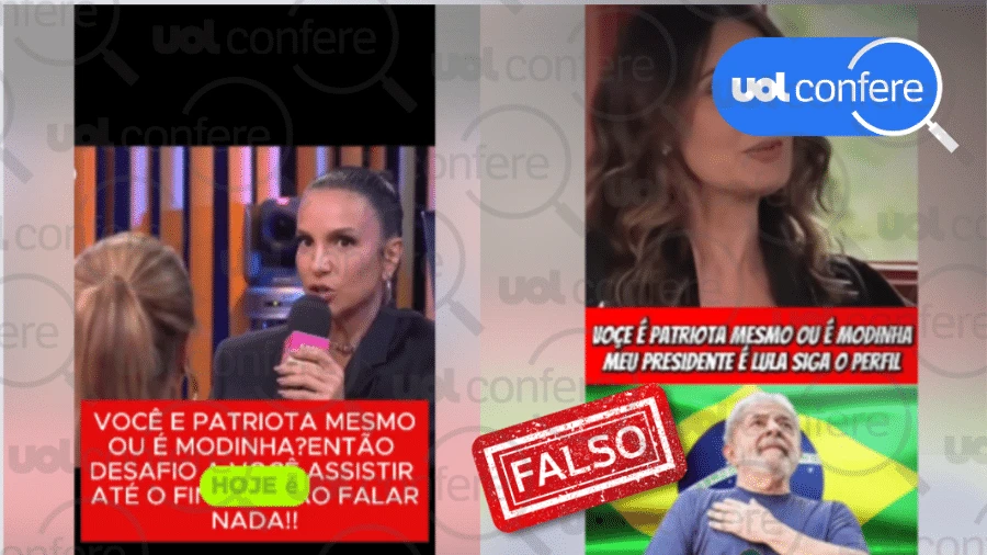 São falsos os vídeos de Ivete Sangalo e Fátima Bernardes defendendo Lula