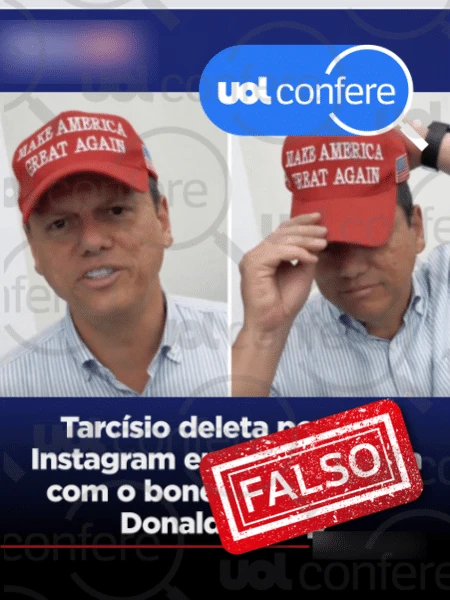 Tarcísio de Freitas não apagou vídeo em que usa boné com slogan de Trump