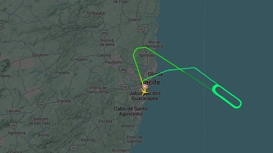 Pela 2ª vez, voo Recife-Madri dá voltas no ar e retorna ao aeroporto