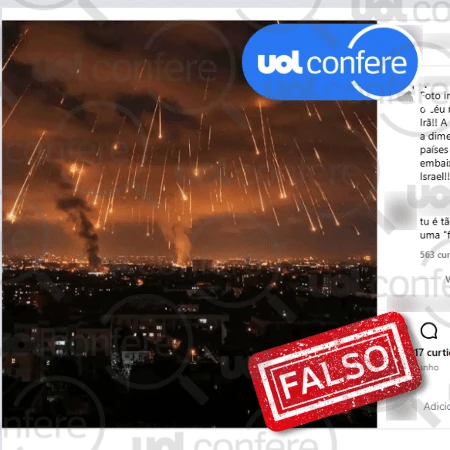 Imagem de mísseis atingindo Israel foi feita com inteligência artificial