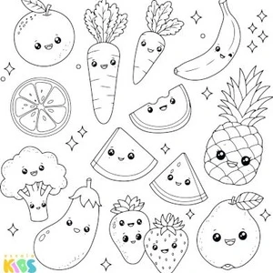 Desenhos para colorir: Frutas e legumes