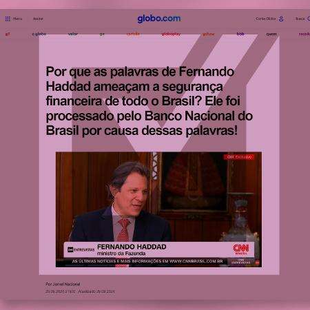 Site imita portal e inventa entrevista com Haddad sobre criptomoedas