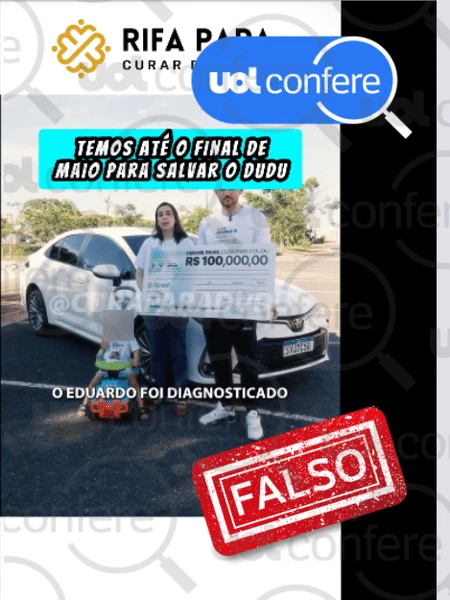 Campanha falsa para ajudar menino Dudu usa vídeos reais para aplicar golpe