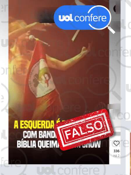 É falso que cantora ateou fogo na Bíblia em festival do MST