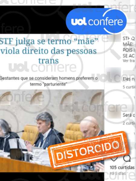 STF não analisa censura da palavra 'mãe', mas inclusão de pessoas trans