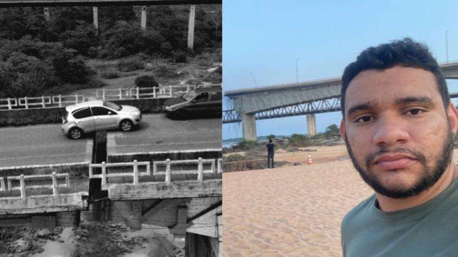 'Estão roubando coisas do automóvel', diz dono de carro preso em ponte