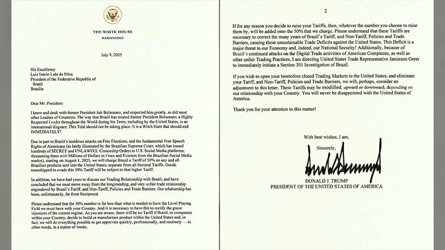Trump pede fim de 'déficit insustentável', mas EUA tem superávit com Brasil Mariana Sanches