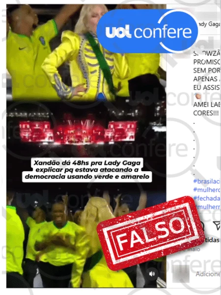 Lady Gaga não apoiou Bolsonaro nem Moraes deu 48 horas para ela se explicar