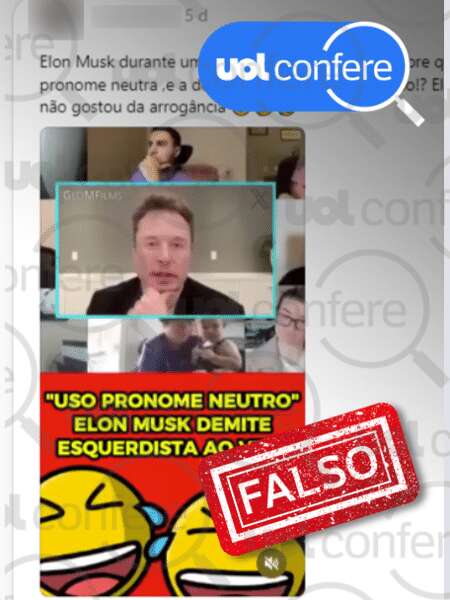 Musk não demitiu funcionária por usar pronome neutro; vídeo é humorístico