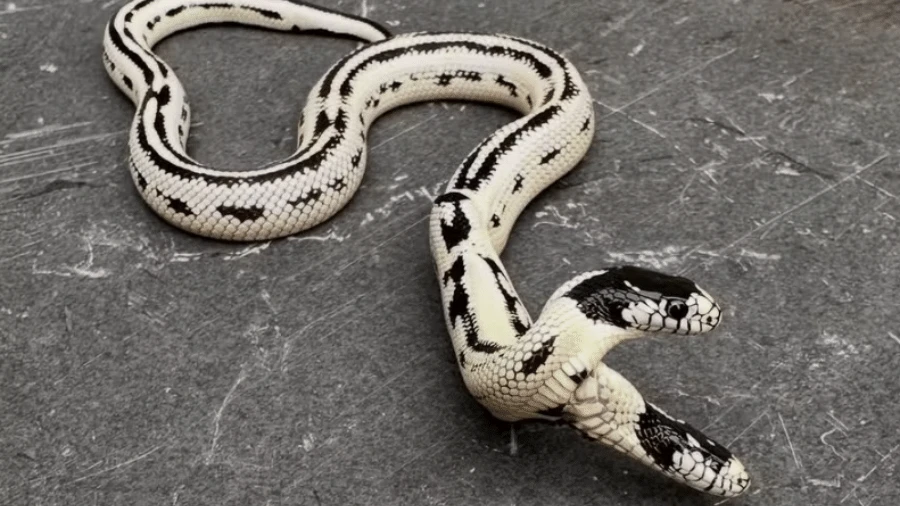 1 em 100 mil: cobra rara com duas cabeças vira atração nos EUA; vídeo