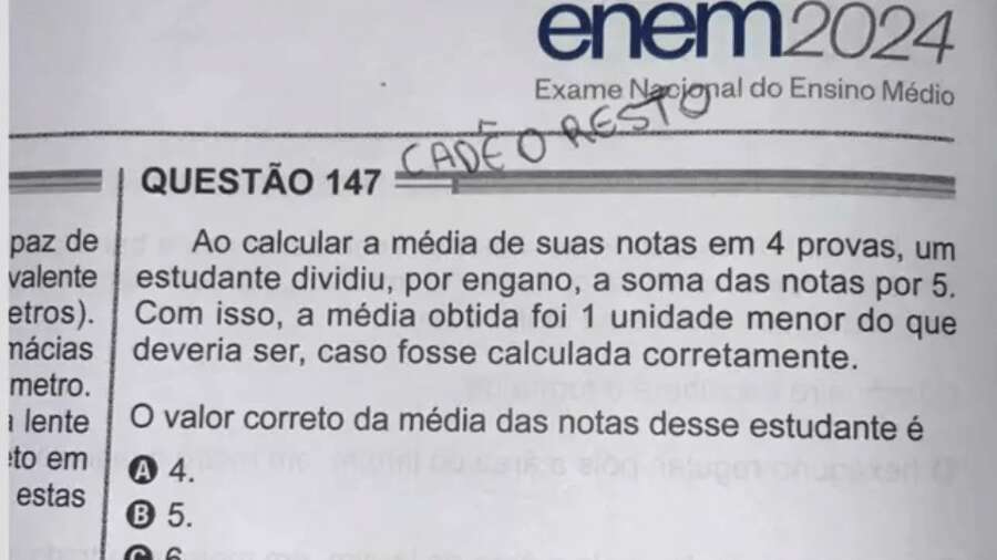 Você resolve? Como é a questão de matemática do Enem que 'bugou' candidatos