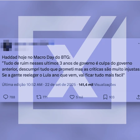 Post inventa declaração de Haddad culpando a gestão anterior por economia