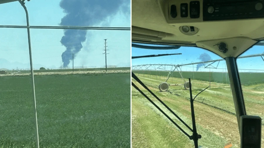 Avião bombardeiro cai logo após decolar de base aérea nos EUA