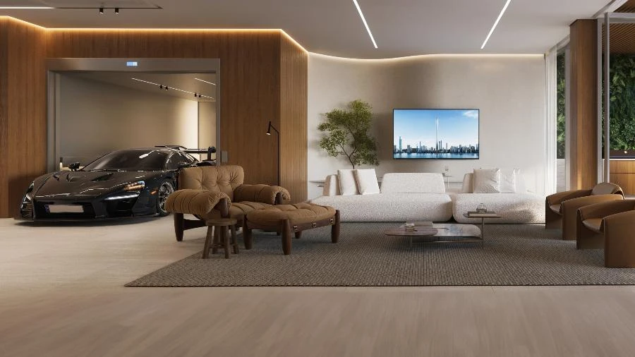 Carro na sala? Living garagem em mais alto residencial da Terra racha redes