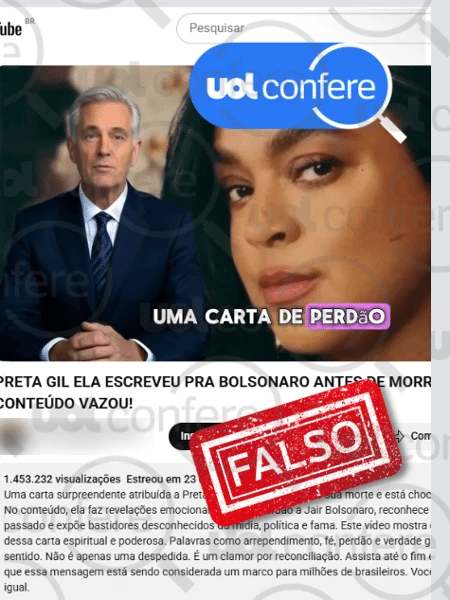 Preta Gil não escreveu carta pedindo perdão a Bolsonaro
