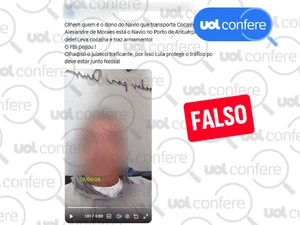 É falso que navio pertencente a Moraes foi apreendido com drogas na Bélgica