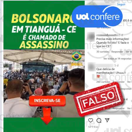 Vídeo não mostra Bolsonaro sendo chamado de assassino no CE