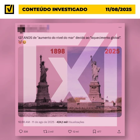 As fotos da Estátua da Liberdade não negam o aquecimento global