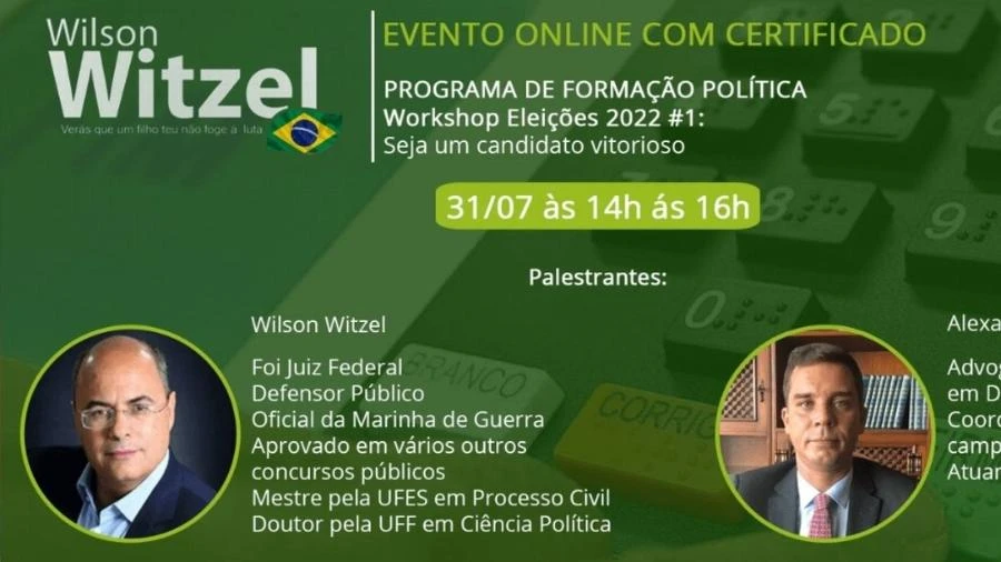 Wilson Witzel lança curso para o 'candidato vitorioso' em 2022