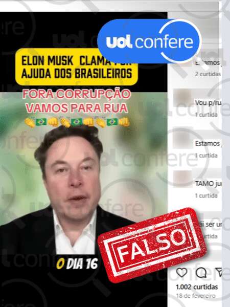 Elon Musk não convocou manifestação contra Lula; vídeo foi dublado por IA