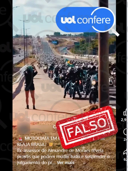 Motociata em Brasília foi em julho e não tem relação com Tagliaferro