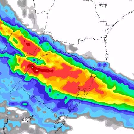 RS deve ter chuva volumosa de até 100 mm no domingo, diz previsão