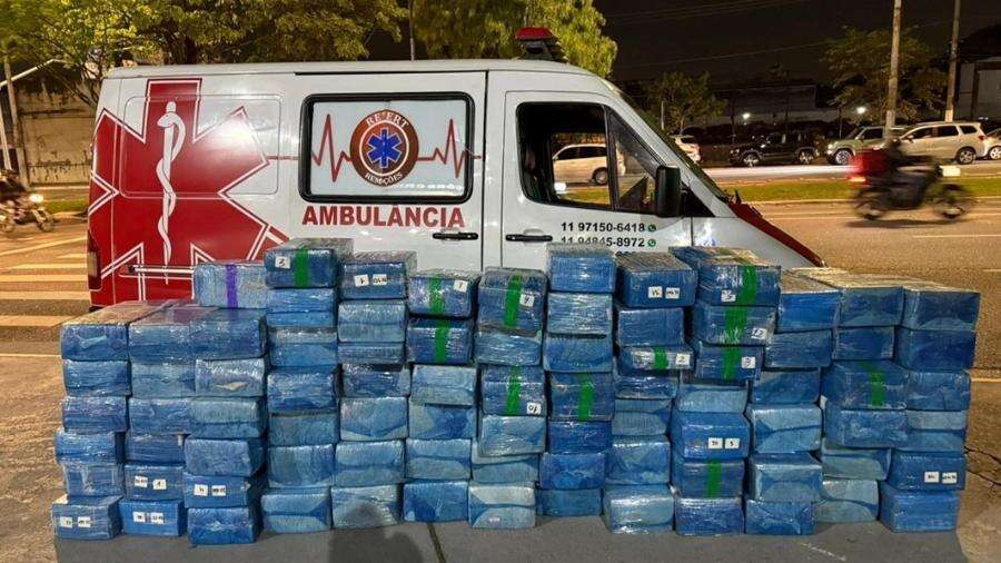 Polícia apreende ambulância com 1,5 tonelada de maconha em Guarulhos