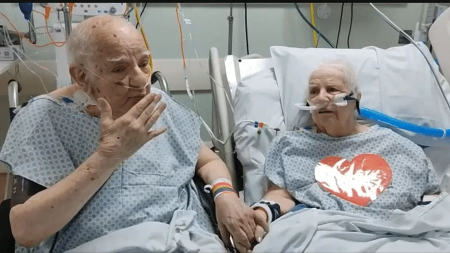 Casal unido há 66 anos canta em reencontro após internação por covid; veja