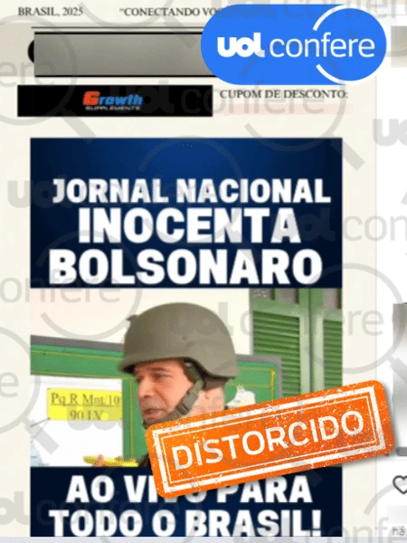 Reportagem do Jornal Nacional não afirma que Bolsonaro é inocente