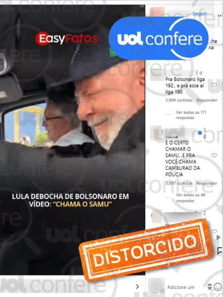 Lula dizendo ?chama o Samu? não é deboche de Bolsonaro; vídeo é de março