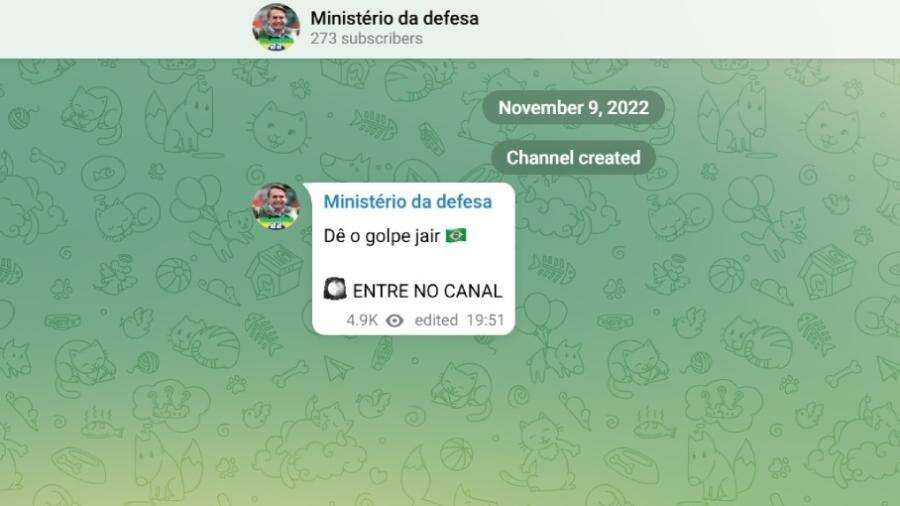 Perfil do Ministério da Defesa publicou link com mensagem de golpe em 2022