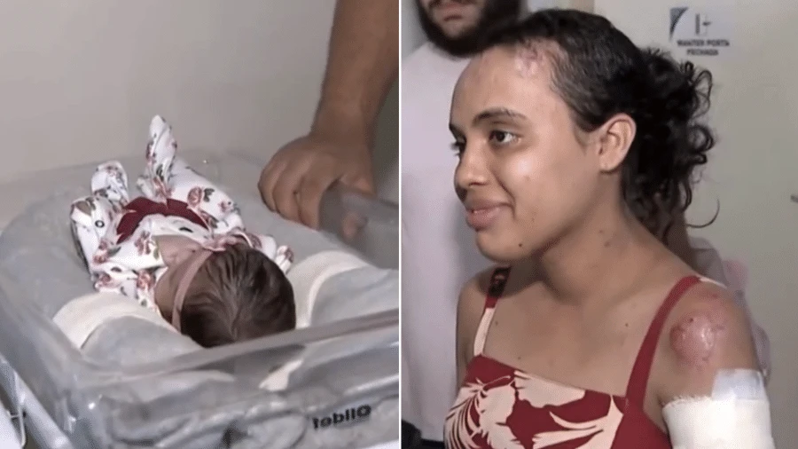 Bebê recebe alta após mãe sobreviver a grave acidente e dar à luz em MG