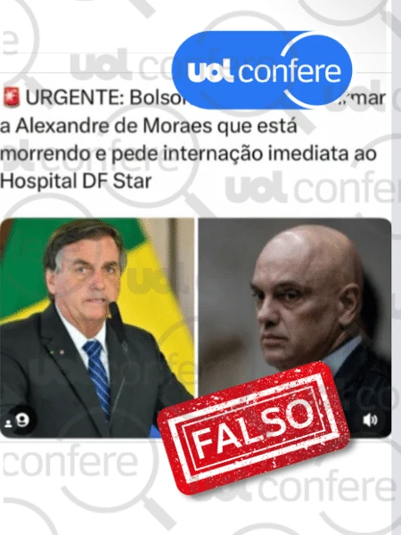 Bolsonaro não pediu a Moraes para ser internado por 'estar morrendo'