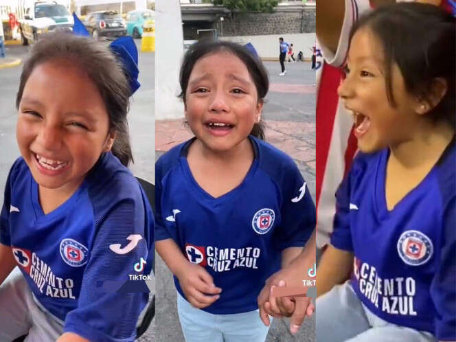 Pequeña aficionada de Cruz Azul cumple su sueño y rompe en llanto