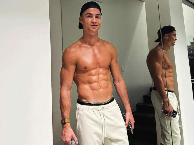 Cristiano Jr sigue los pasos de su papá; presume músculo